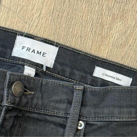 Frame Denim Black Straight Slim Jeans Men’s 38 L’Homme Style - Picture 2 of 3
